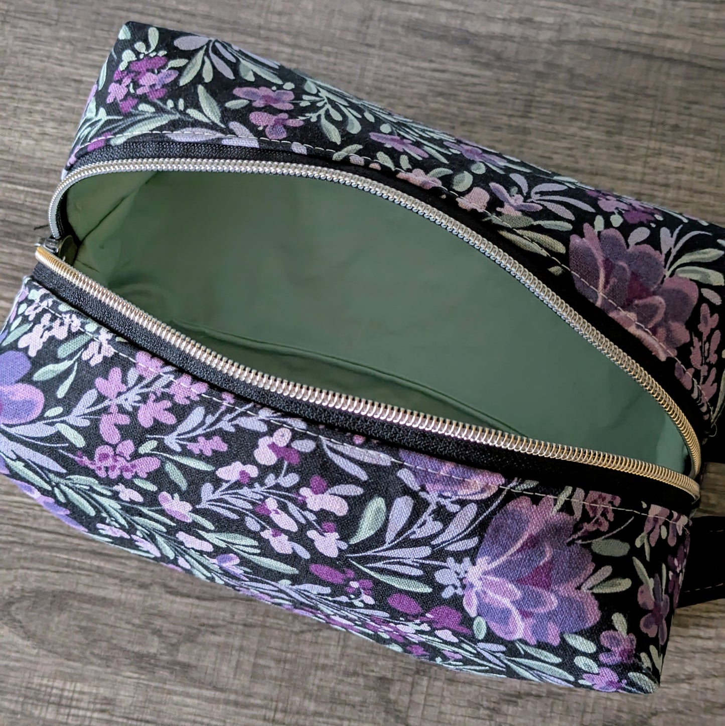 Purple Floral Canvas Boxy Bag