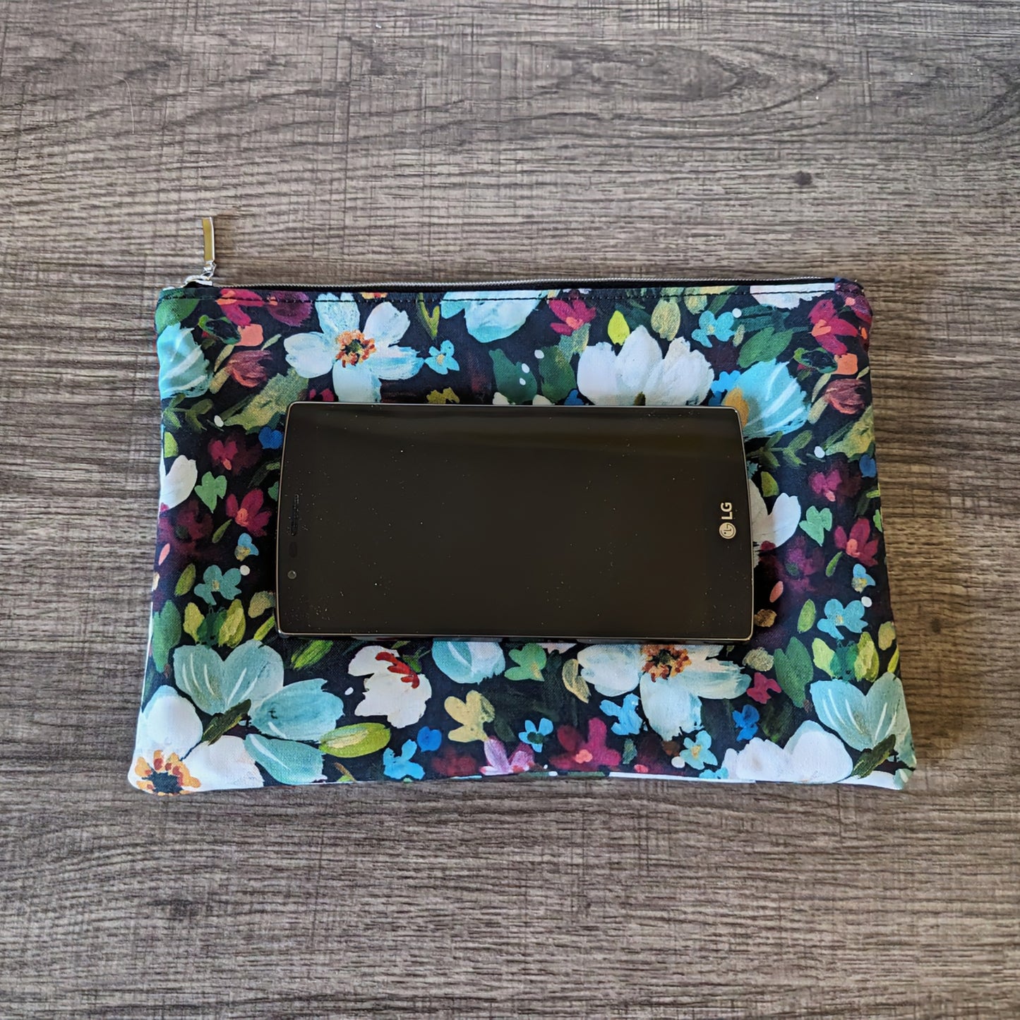 Woodland Floral Cotton Zipper Pouch