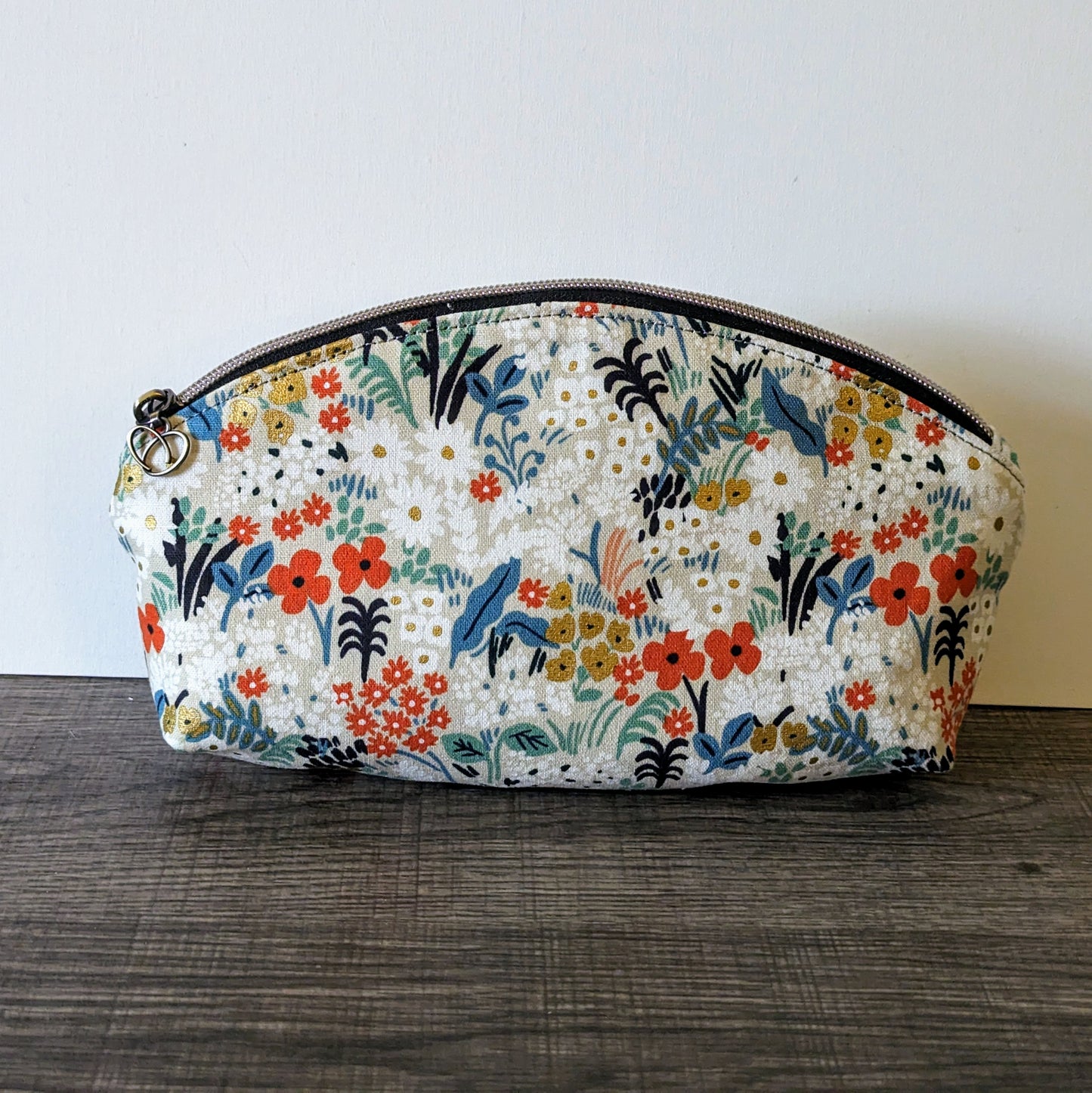 Meadow Floral Natural Canvas Makeup Bag