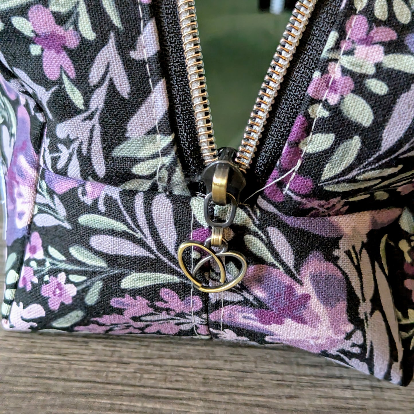 Purple Floral Canvas Boxy Bag
