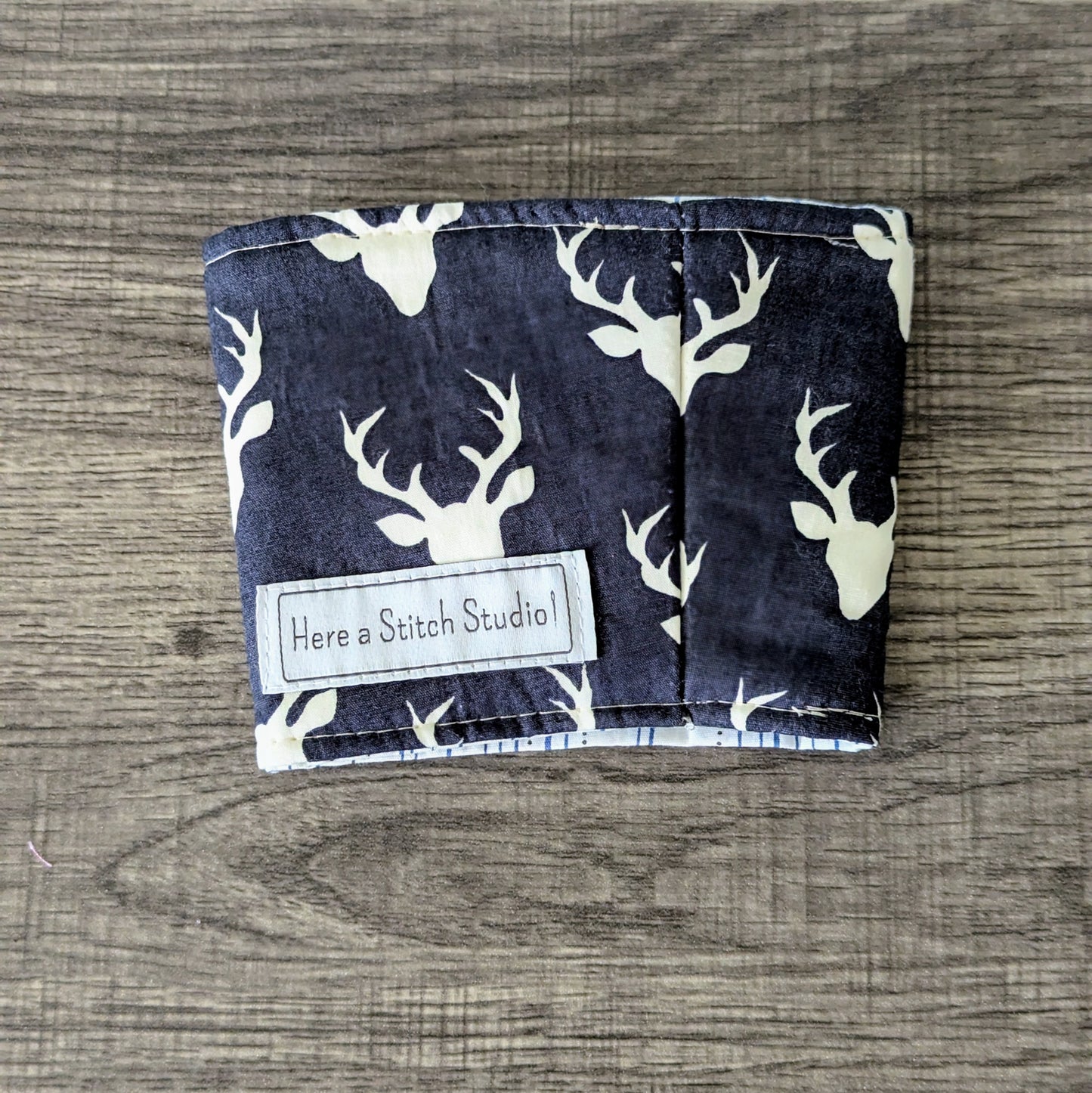 Navy Buck Cup Cozy