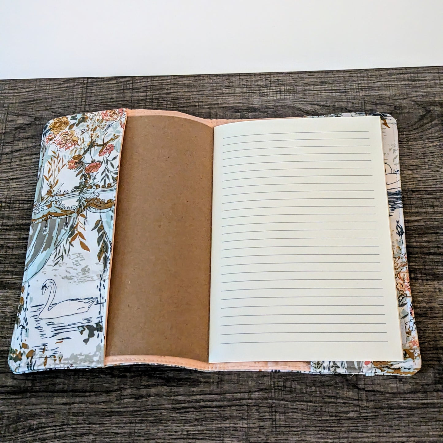 Swan Floral Notebook Cover