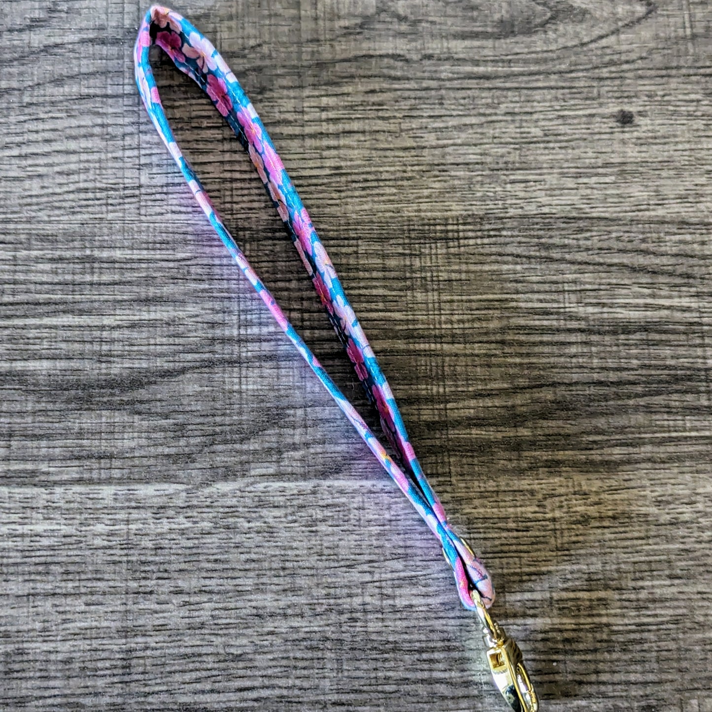 Pink Floral Wrist Lanyard