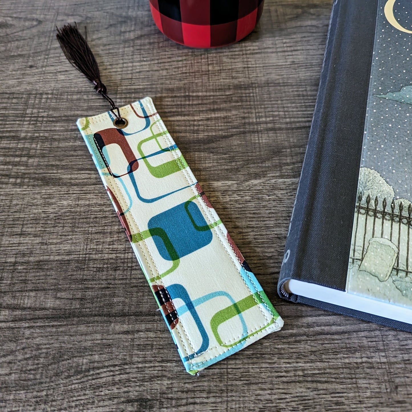 Retro Mod Print Cotton Bookmark