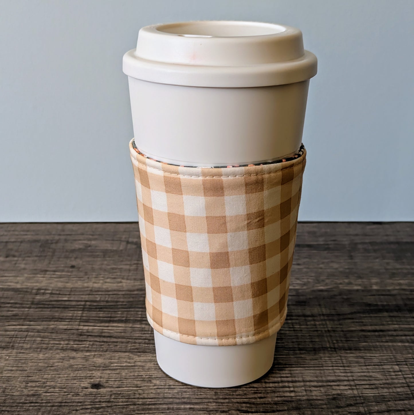 Grey Floral Cup Cozy