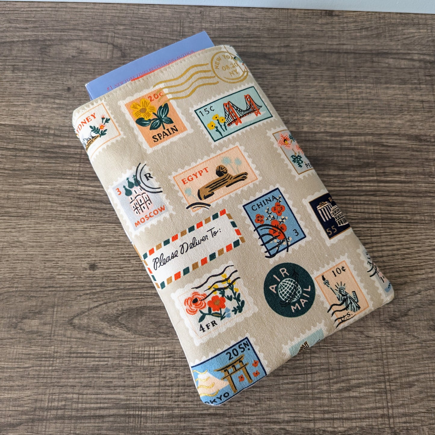 Postage Stamp Canvas Book Sleeve