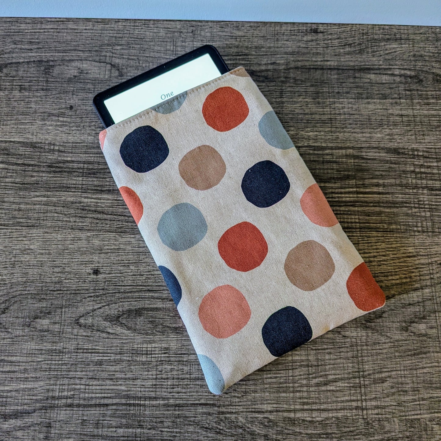 Polka Dot Linen Canvas Book Sleeve