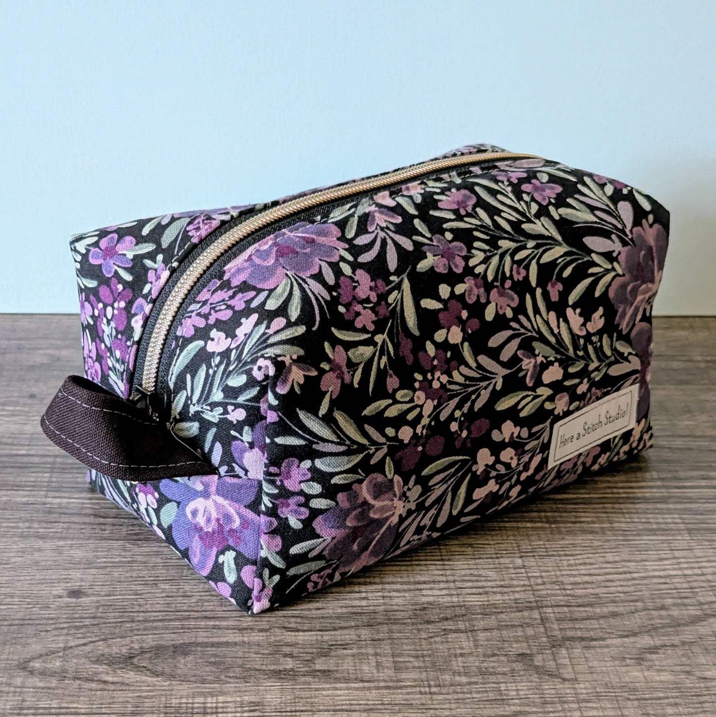 Purple Floral Canvas Boxy Bag