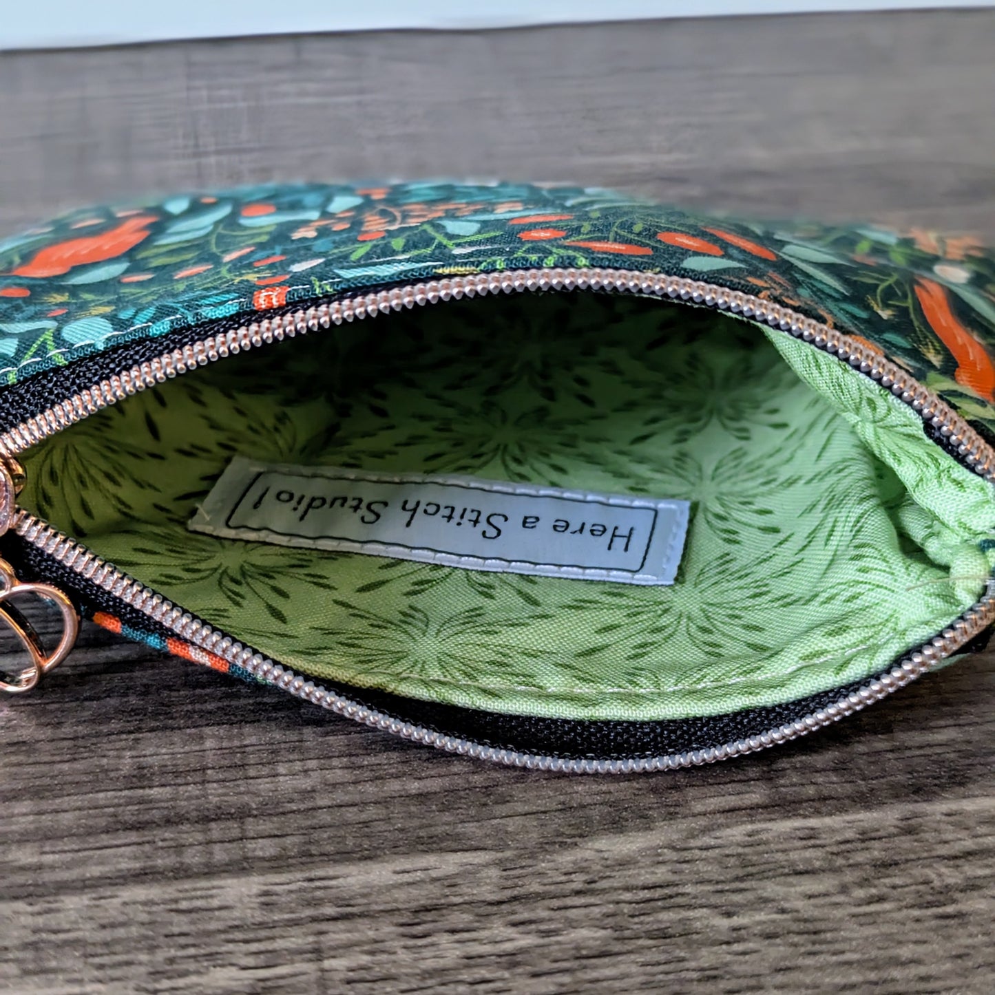 Tropical Floral Cotton Zipper Pouch