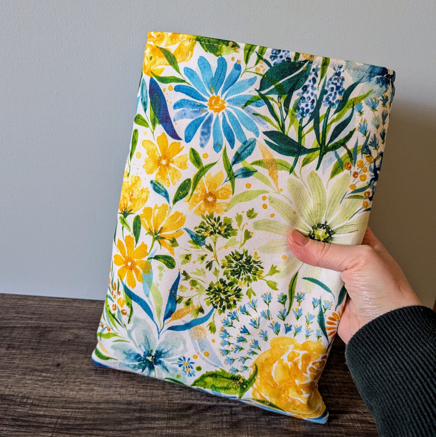 Yellow Floral Canvas Book Sleeve