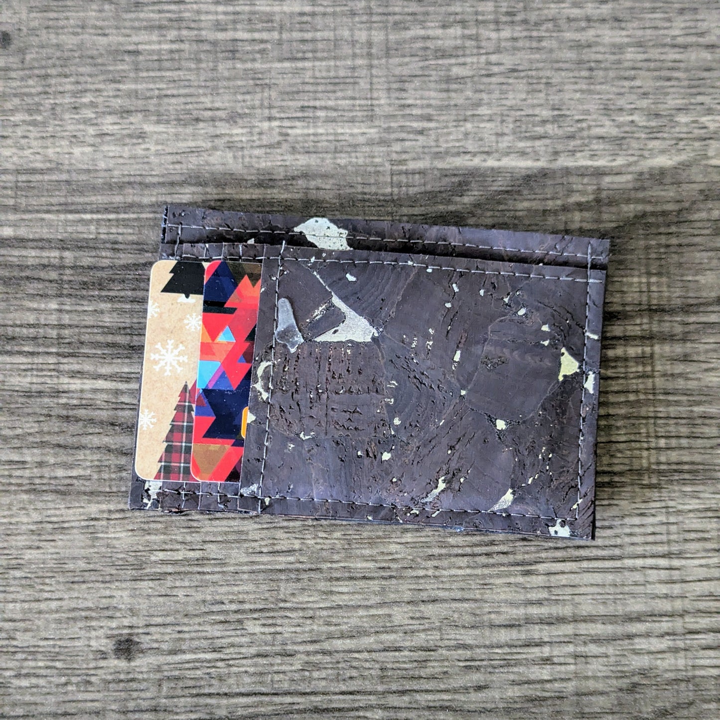 Gilded Charcoal Cork Card Wallet