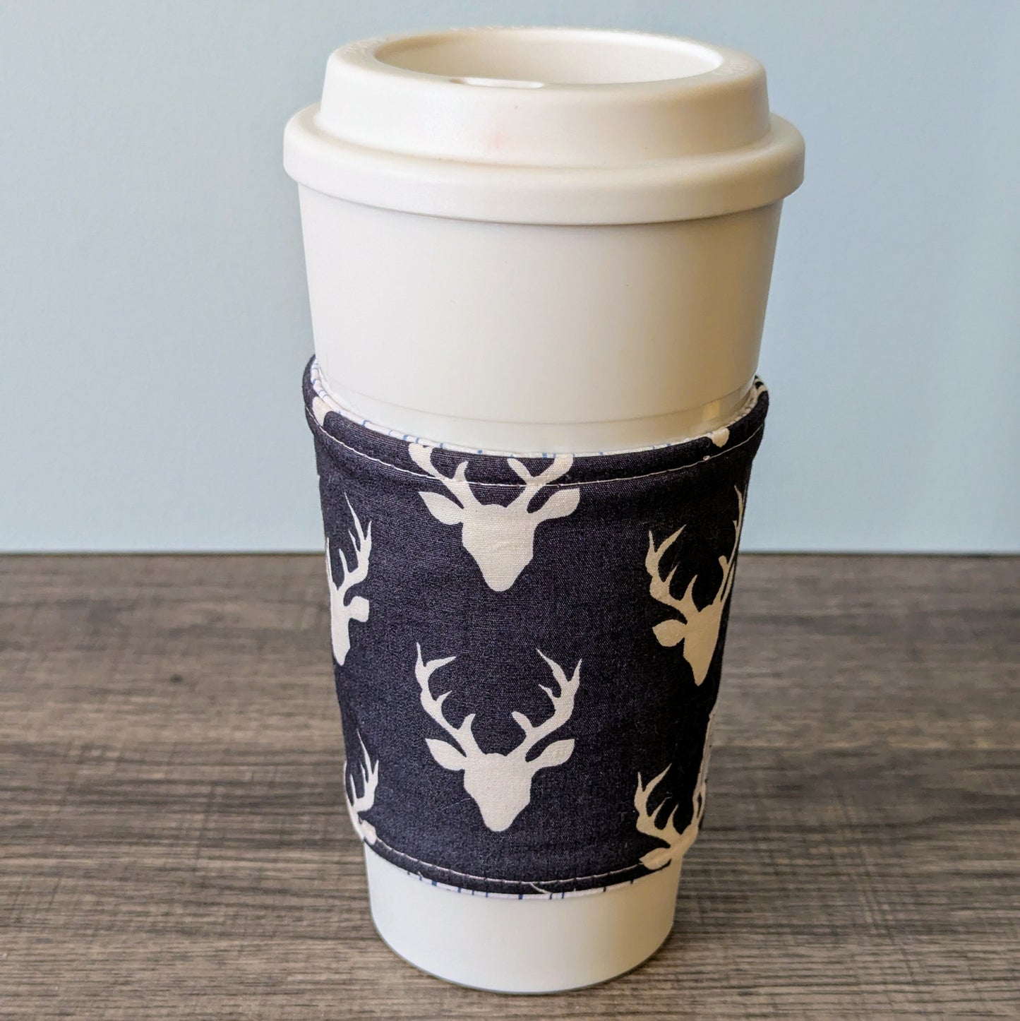 Navy Buck Cup Cozy