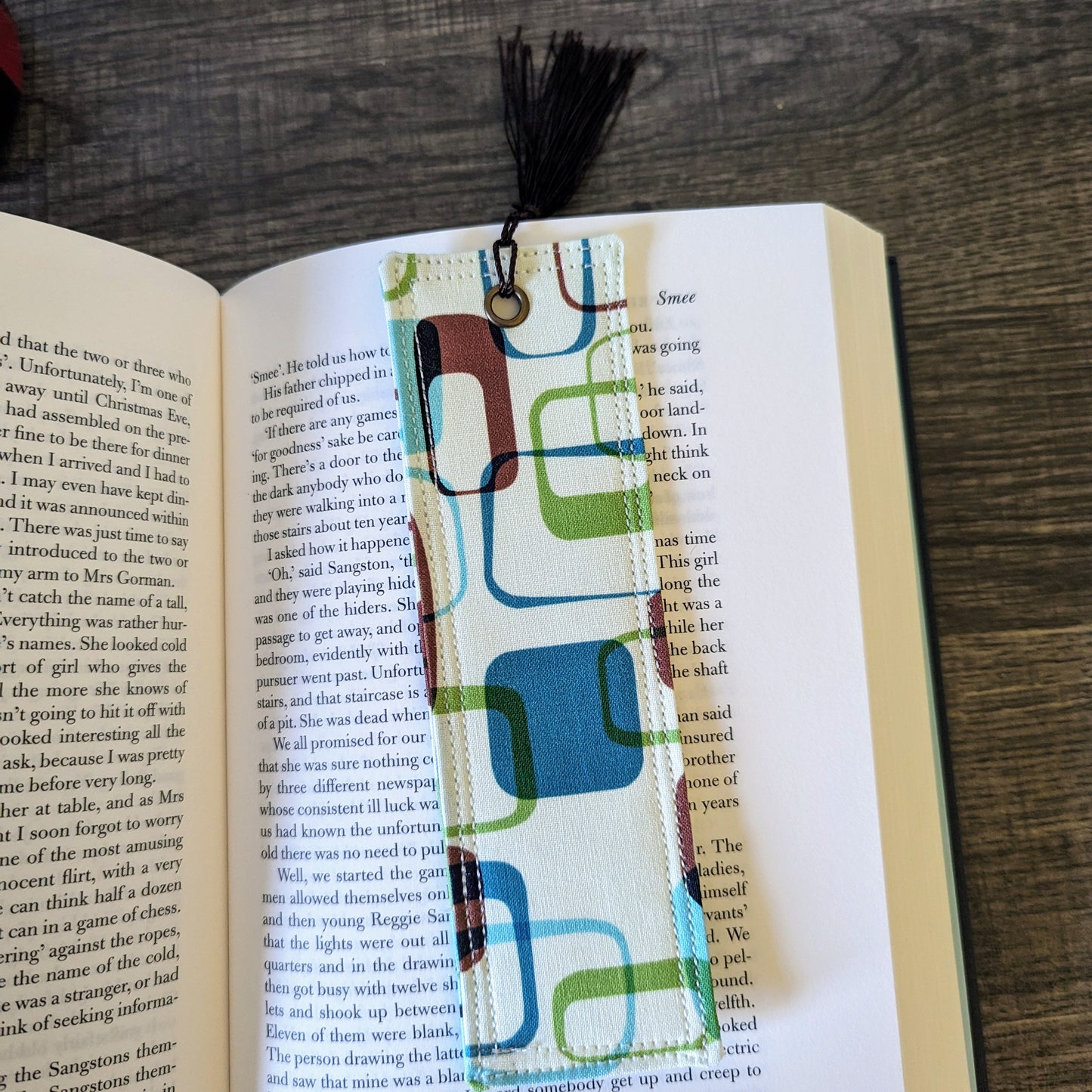 Retro Mod Print Cotton Bookmark
