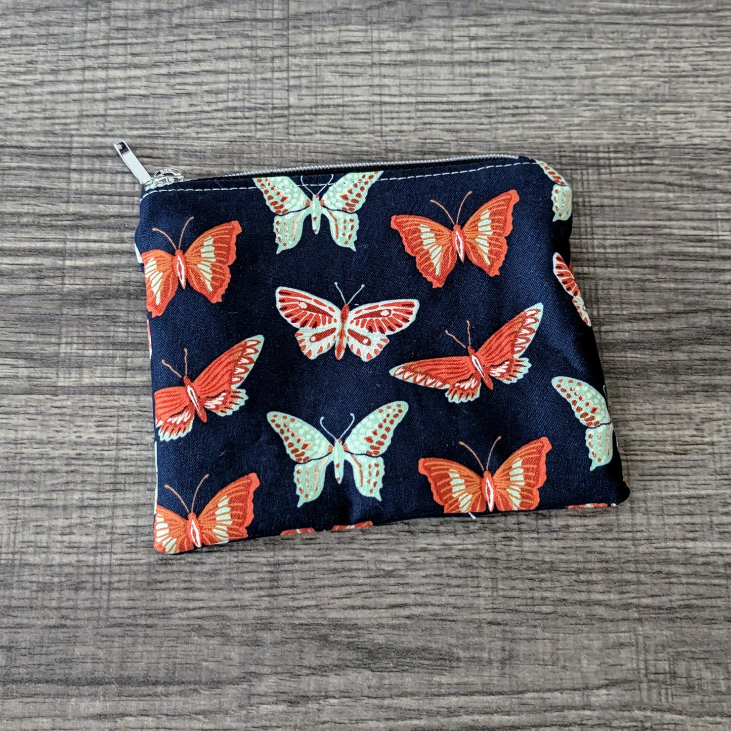 Butterfly Cotton Zipper Pouch