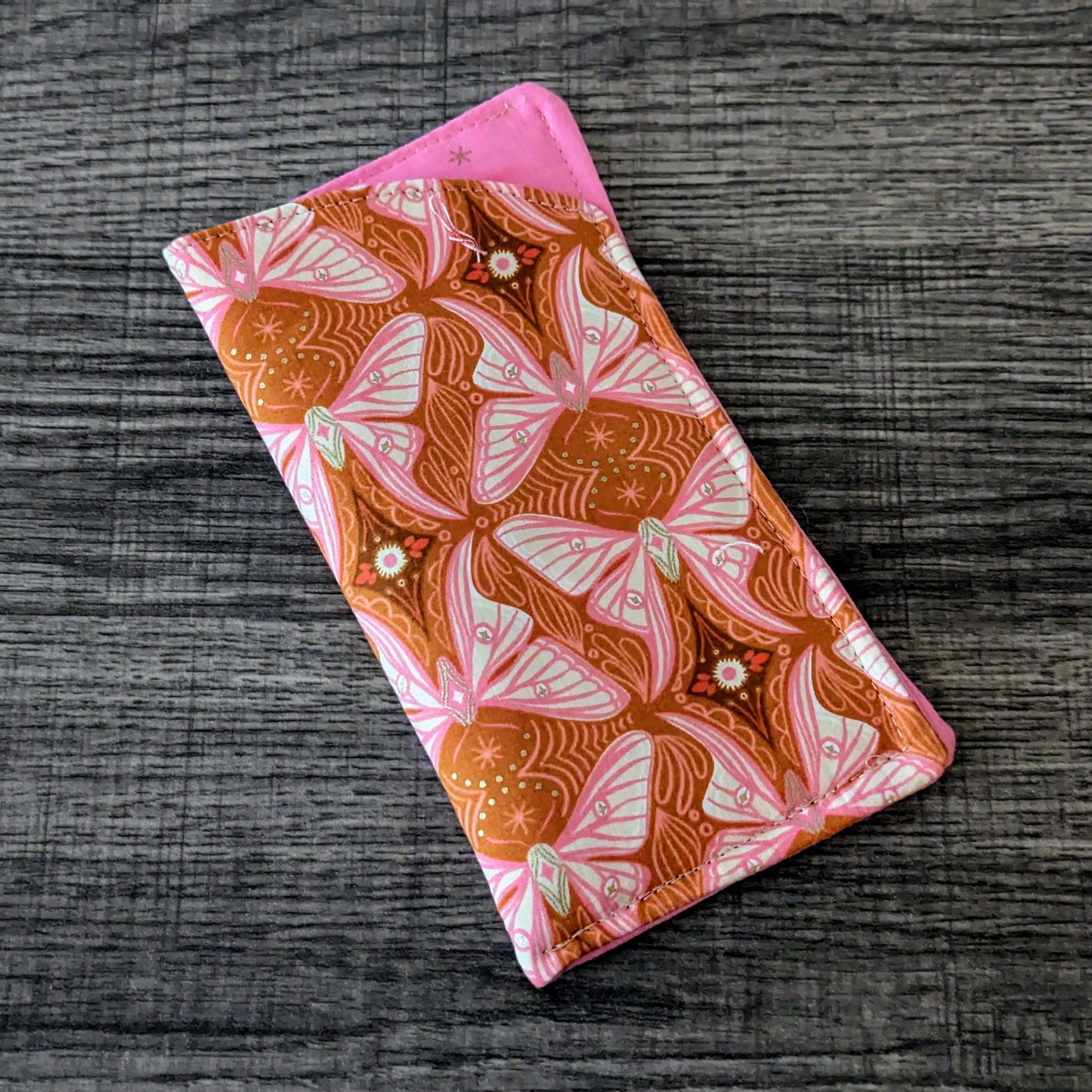Pink Butterfly Eyeglass Pouch