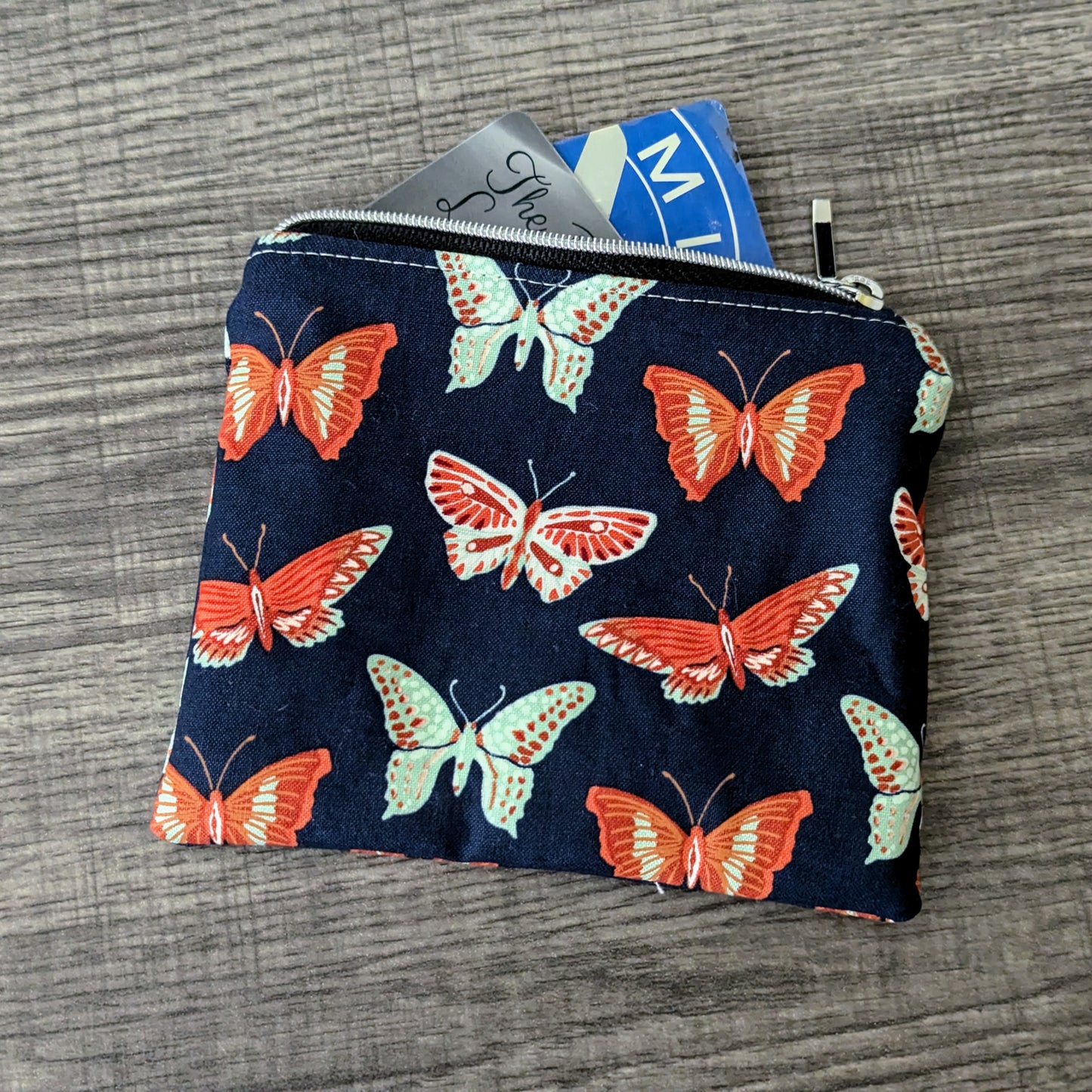 Butterfly Cotton Zipper Pouch