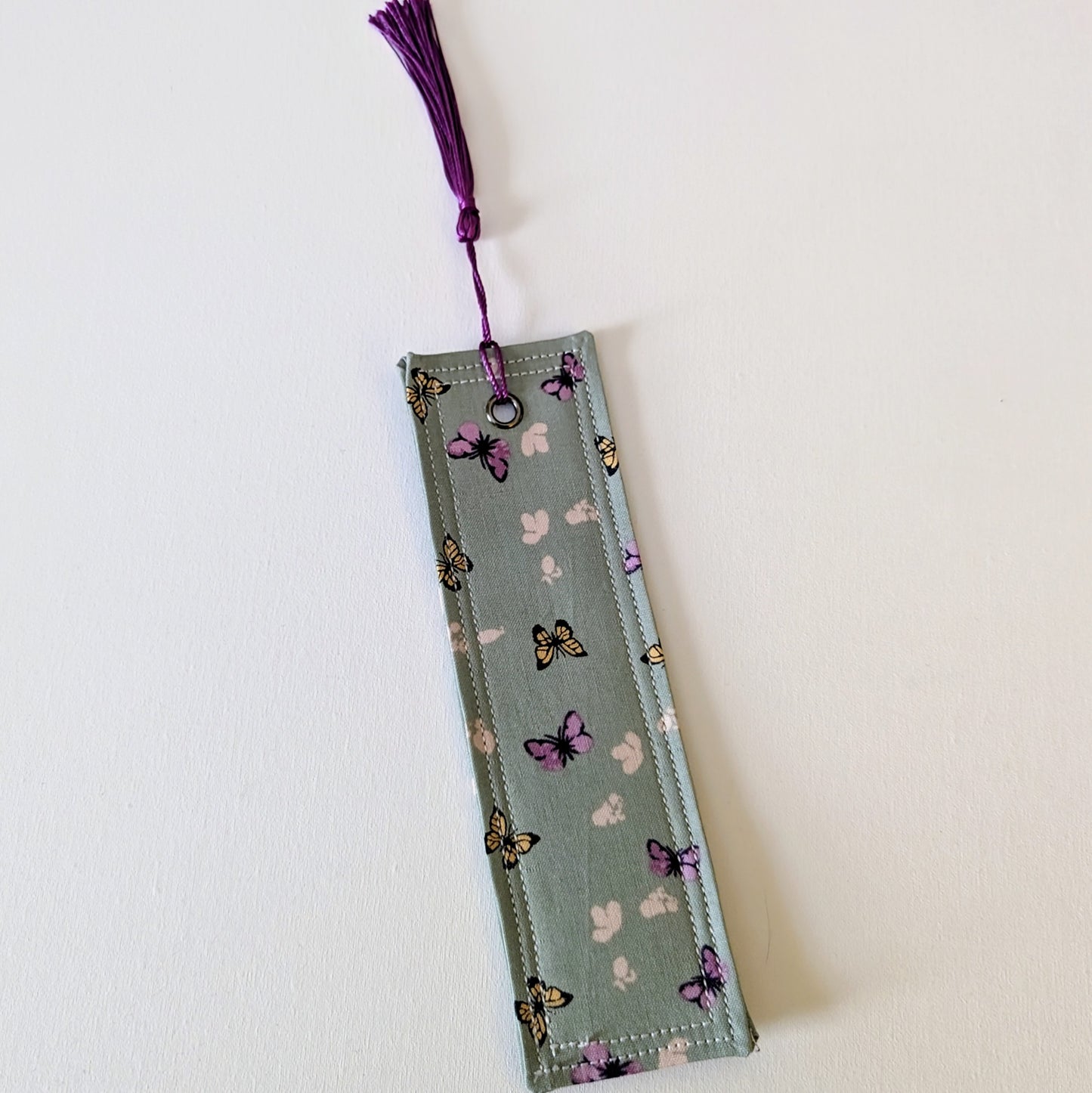 Sage Butterfly Cotton Bookmark