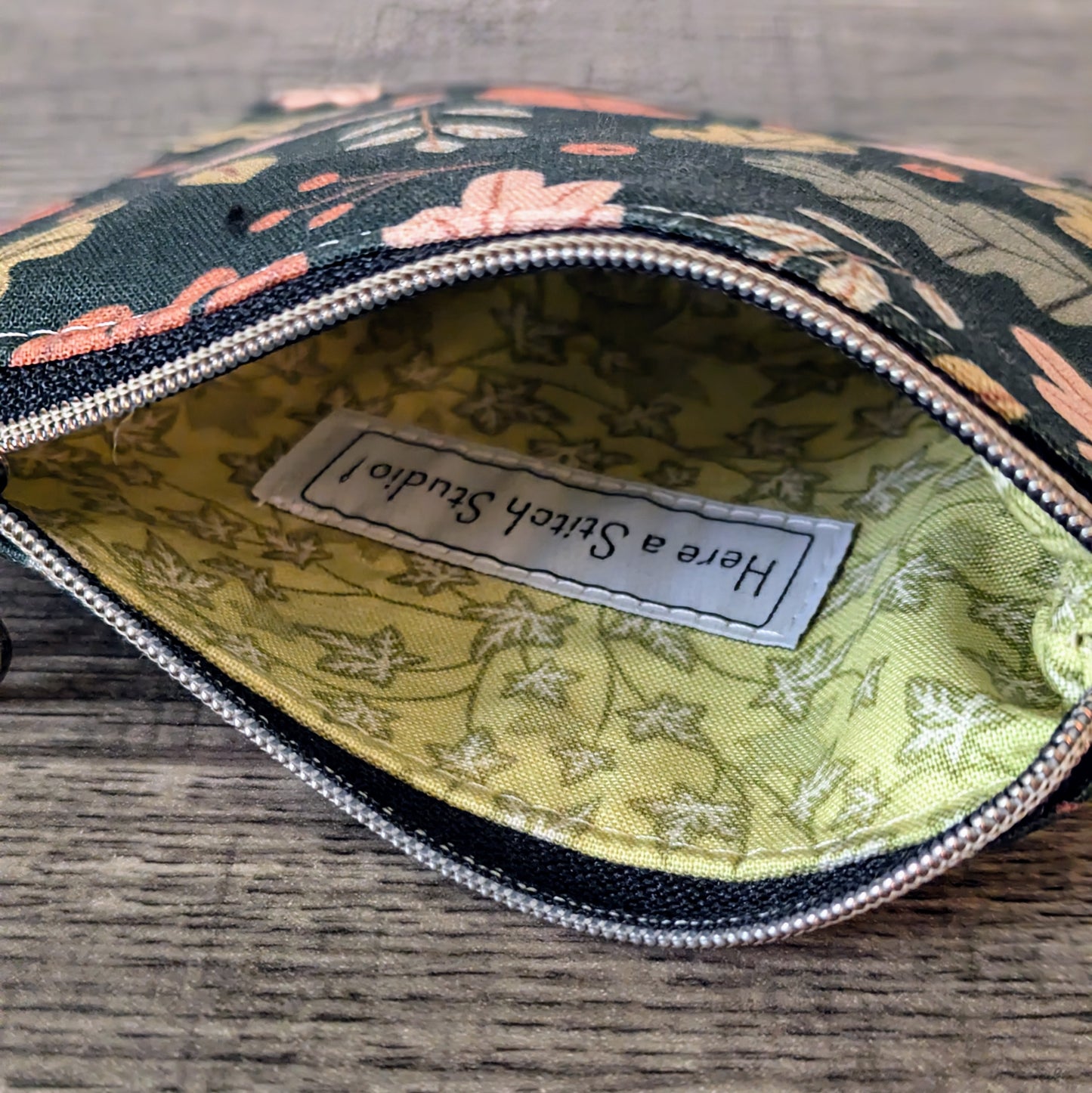 Autumn Leaves Cotton Zipper Pouch
