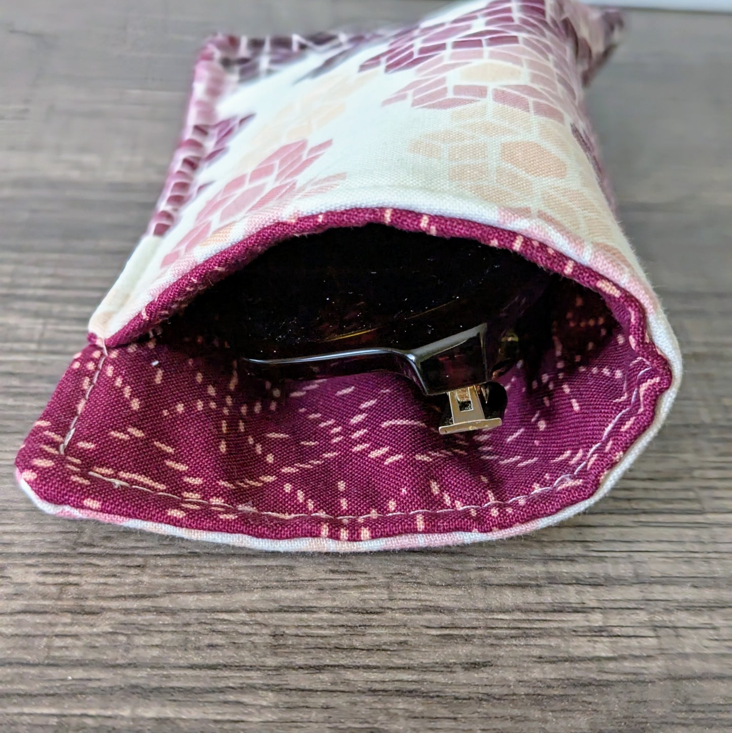 Purple Hexie Eyeglass Pouch