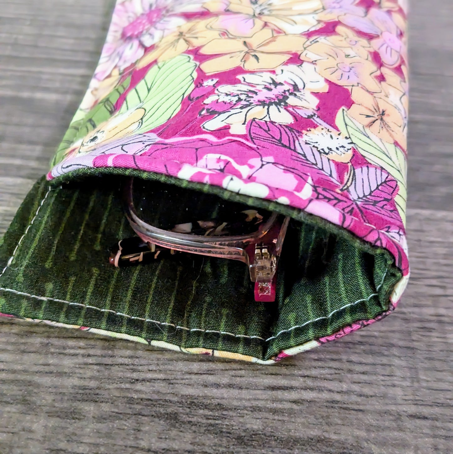 Purple Floral Eyeglass Pouch