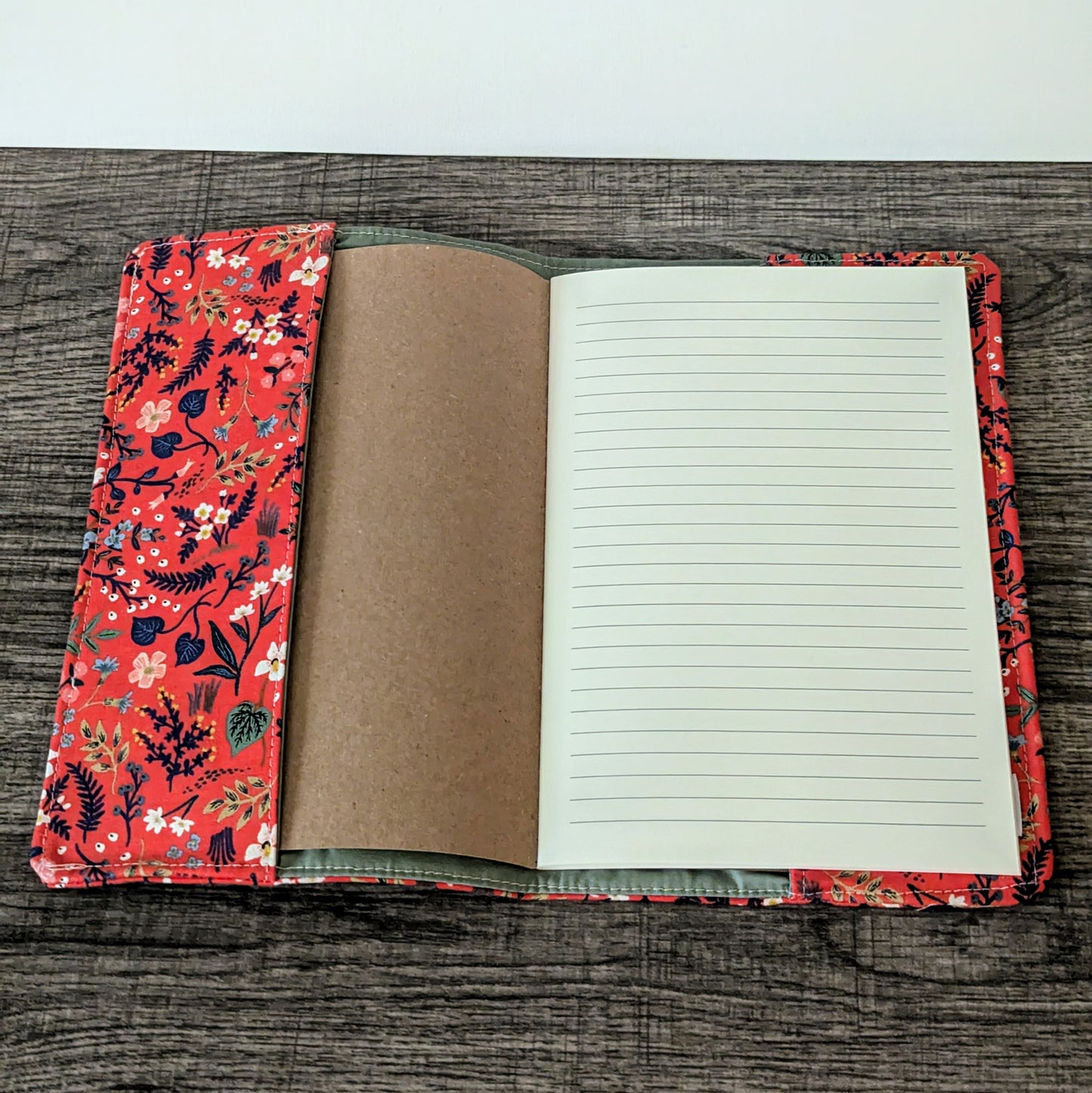 Red Floral Notebook Cover
