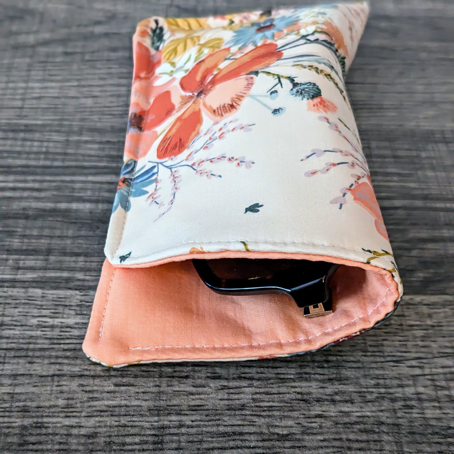 Pink Floral Eyeglass Pouch