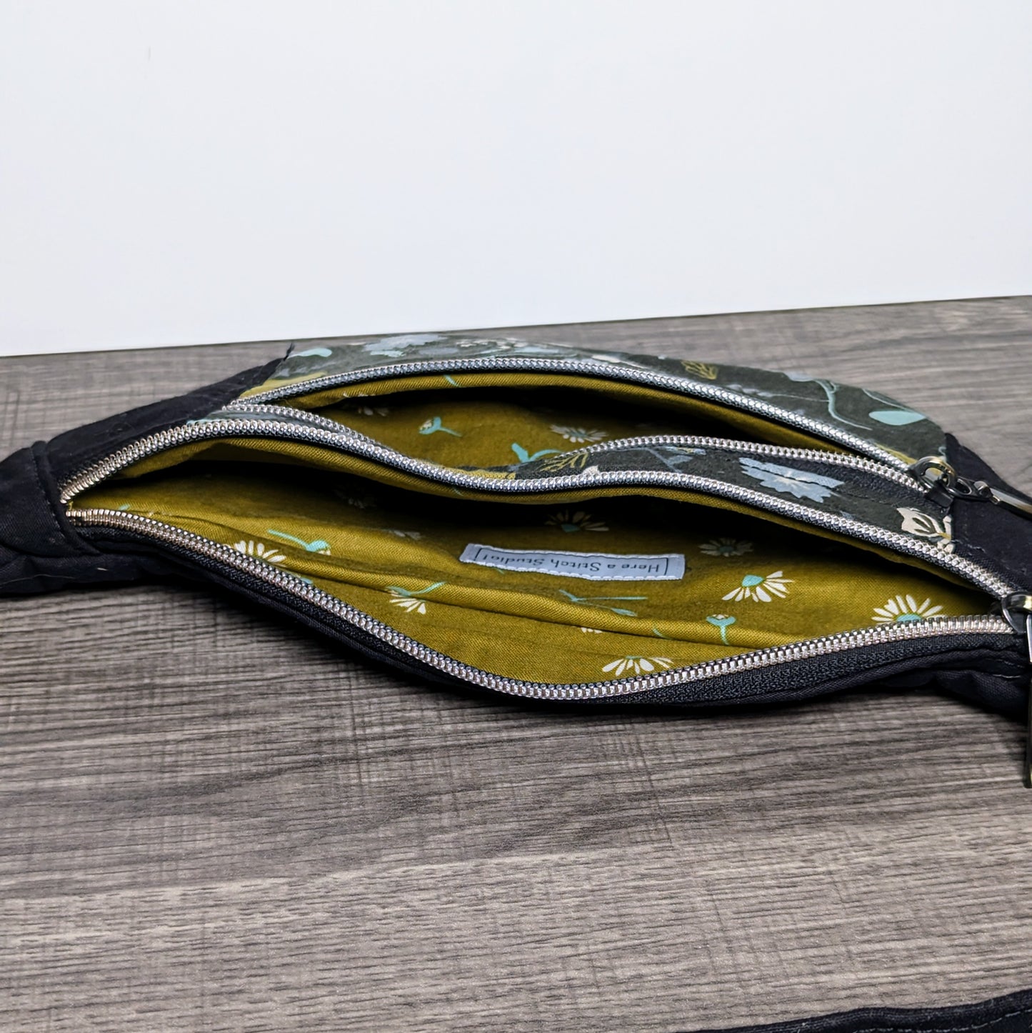 Dark Floral Canvas Sling Bag