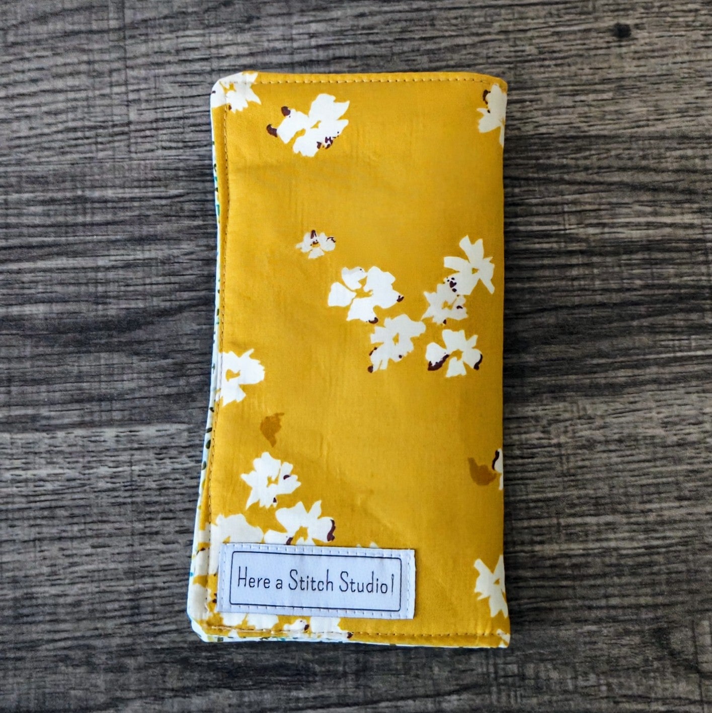 Yellow Floral Eyeglass Pouch