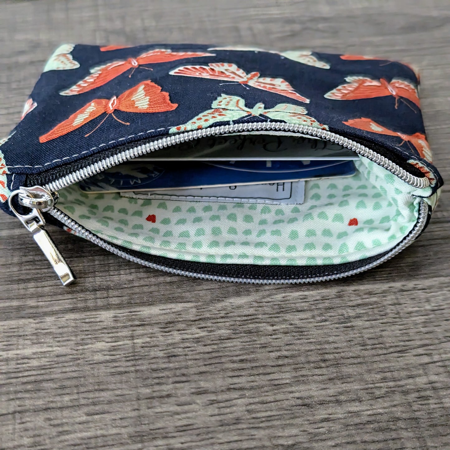 Butterfly Cotton Zipper Pouch