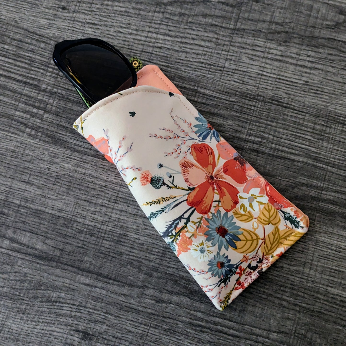 Pink Floral Eyeglass Pouch