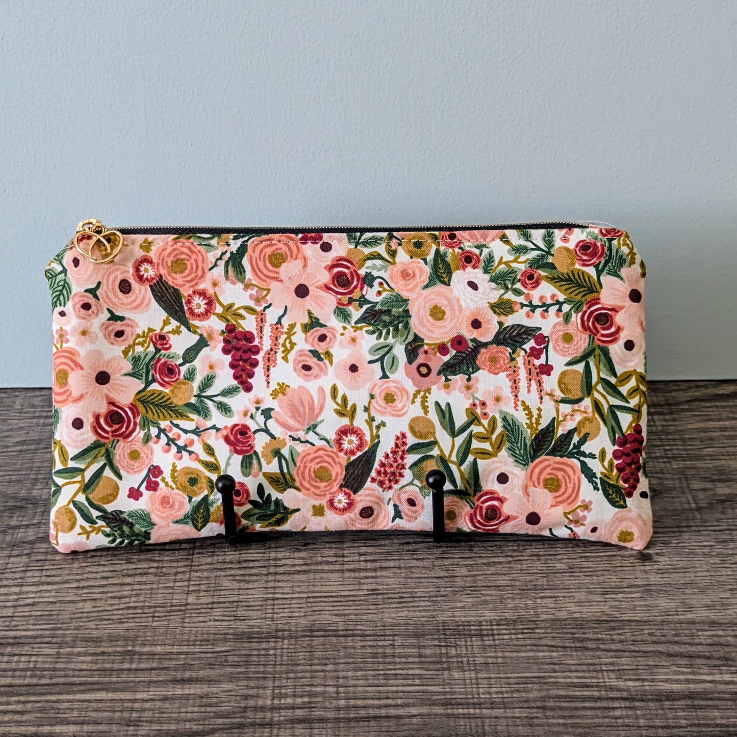Garden Party Rose Cotton Zipper Pouch