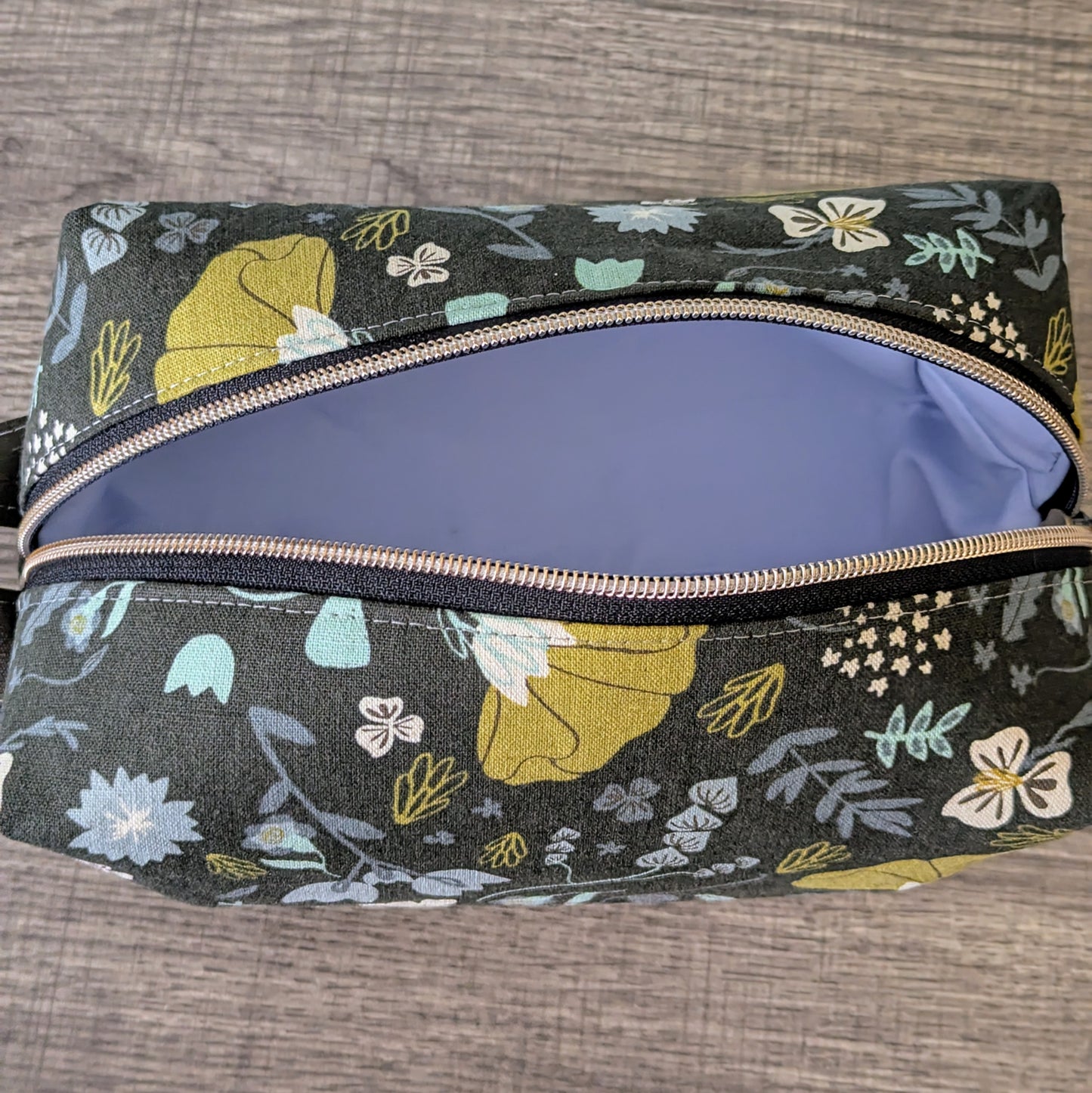 Dark Floral Canvas Boxy Bag