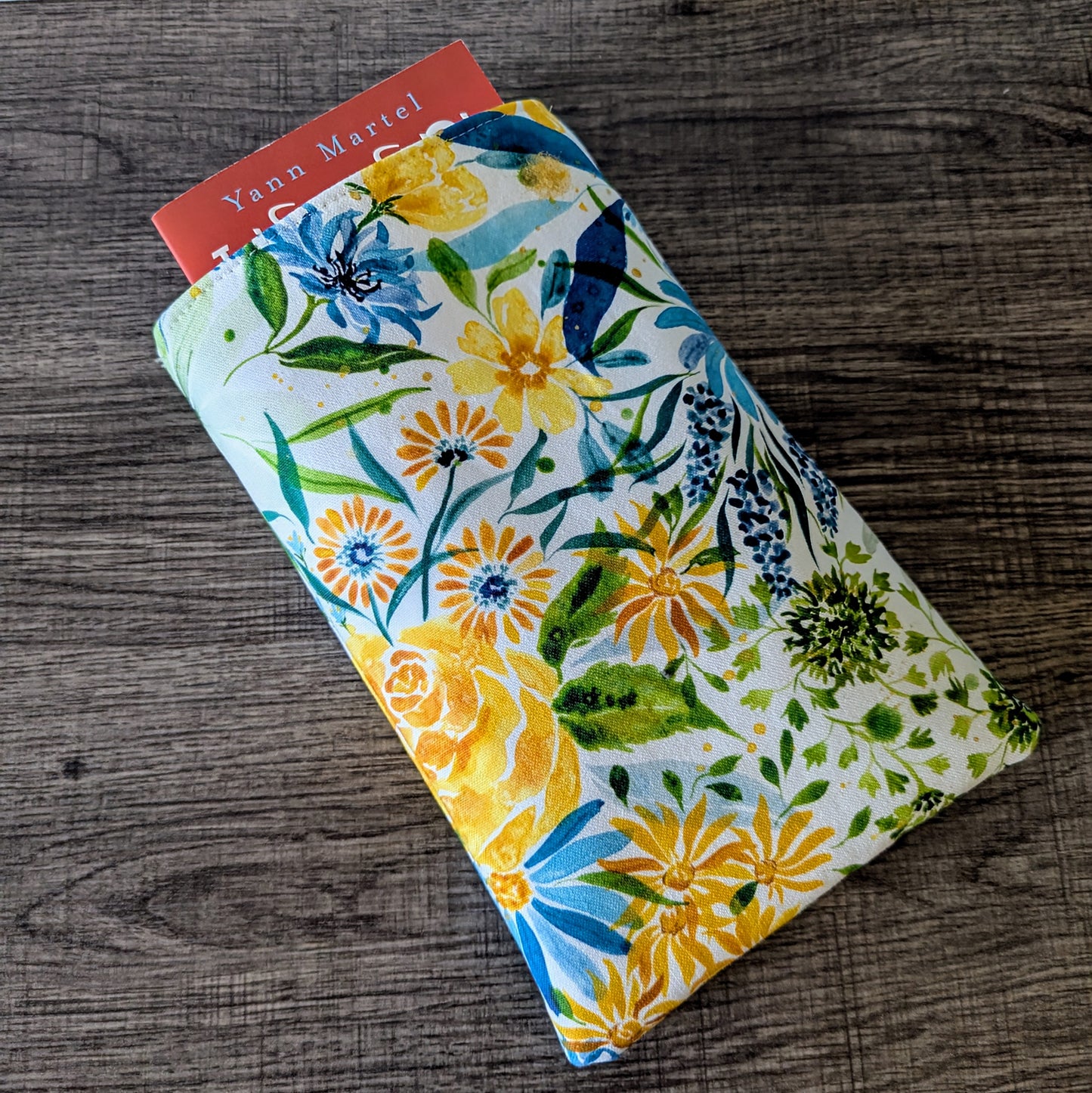 Yellow Floral Canvas Book Sleeve