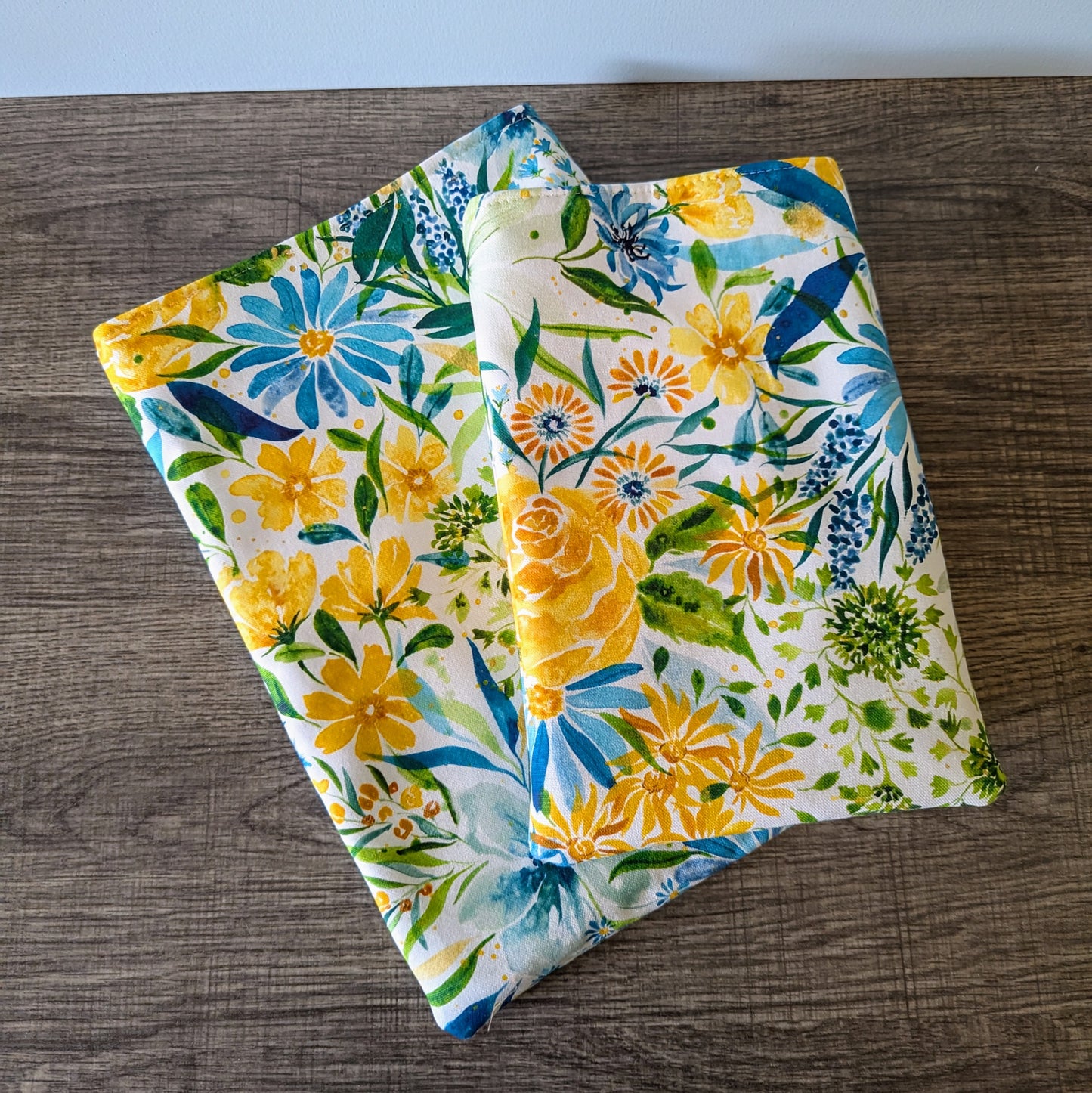Yellow Floral Canvas Book Sleeve