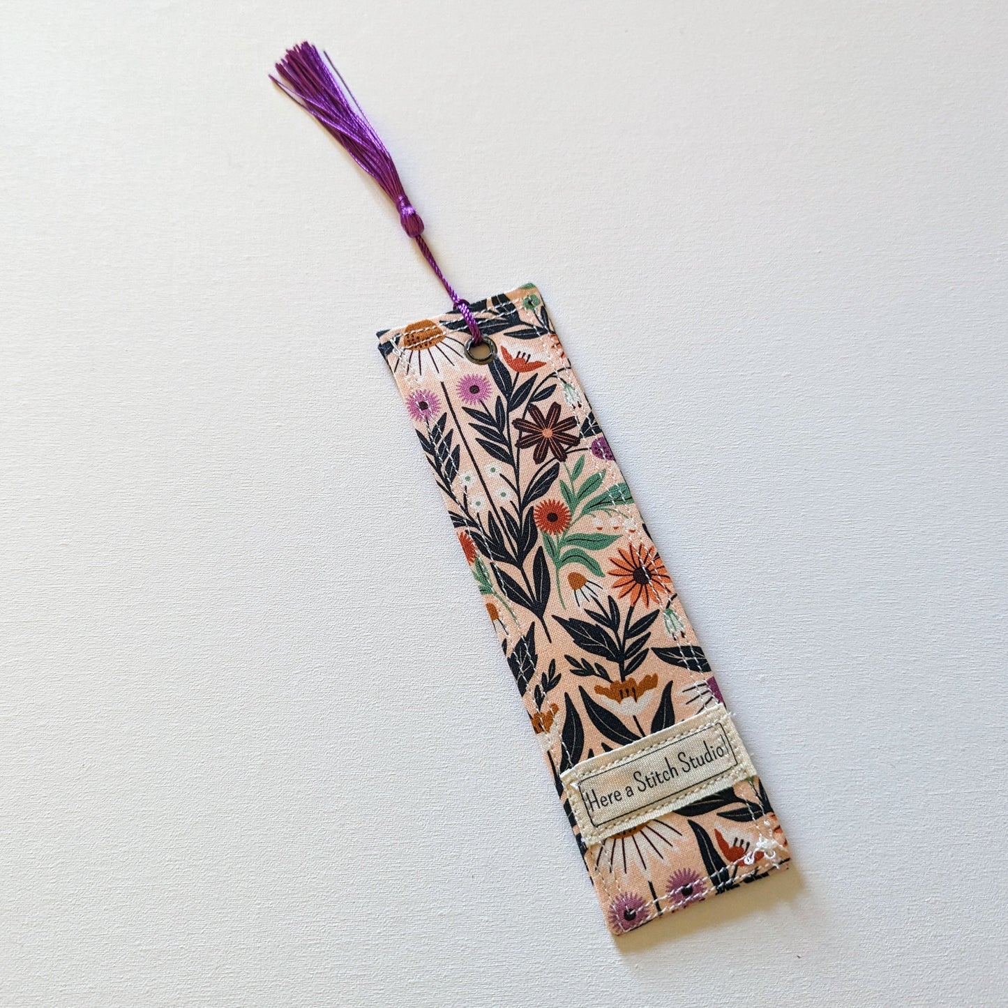 Pink Modern Floral Cotton Bookmark