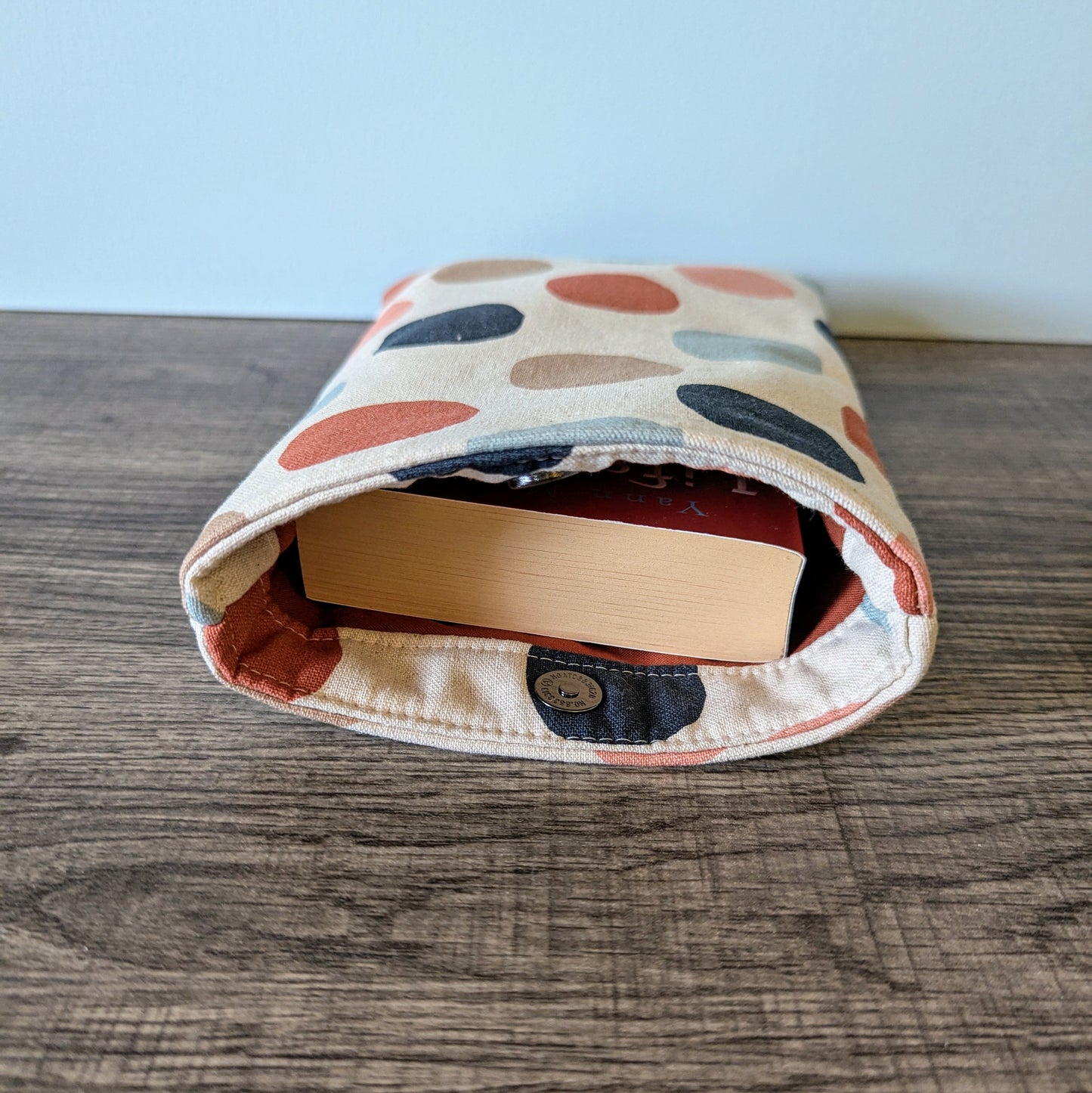Polka Dot Linen Canvas Book Sleeve