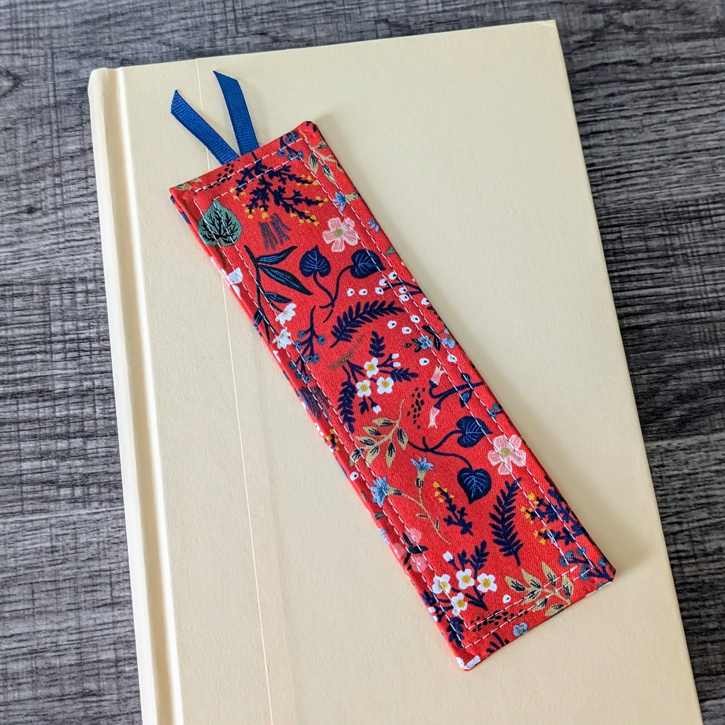 Red Wildflower Cotton Bookmark