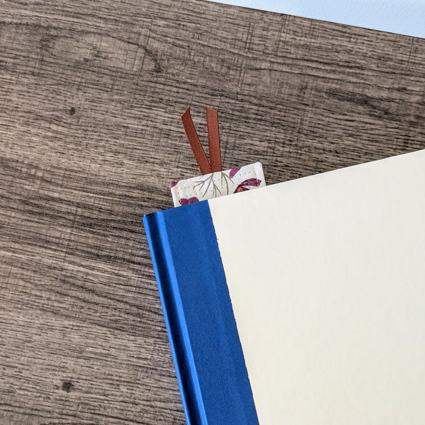 Purple Orange Floral Cotton Bookmark