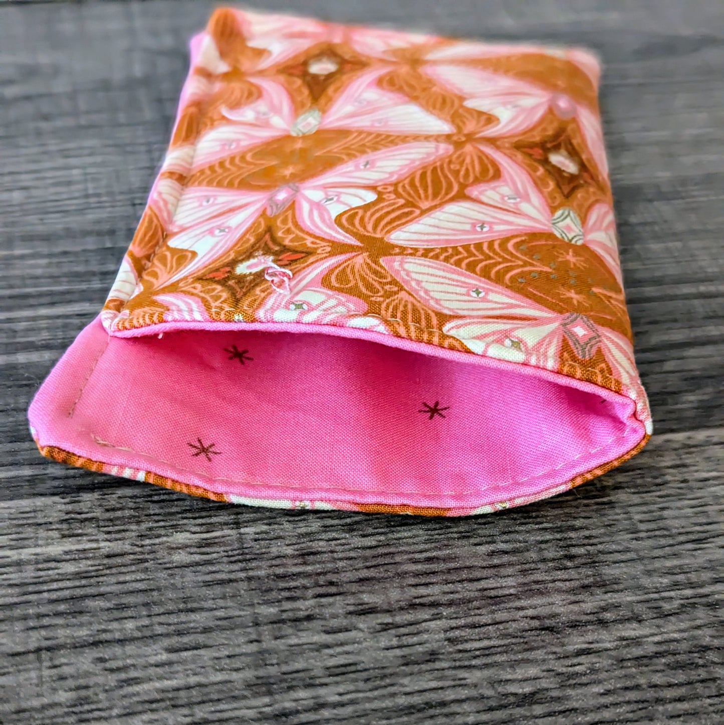 Pink Butterfly Eyeglass Pouch