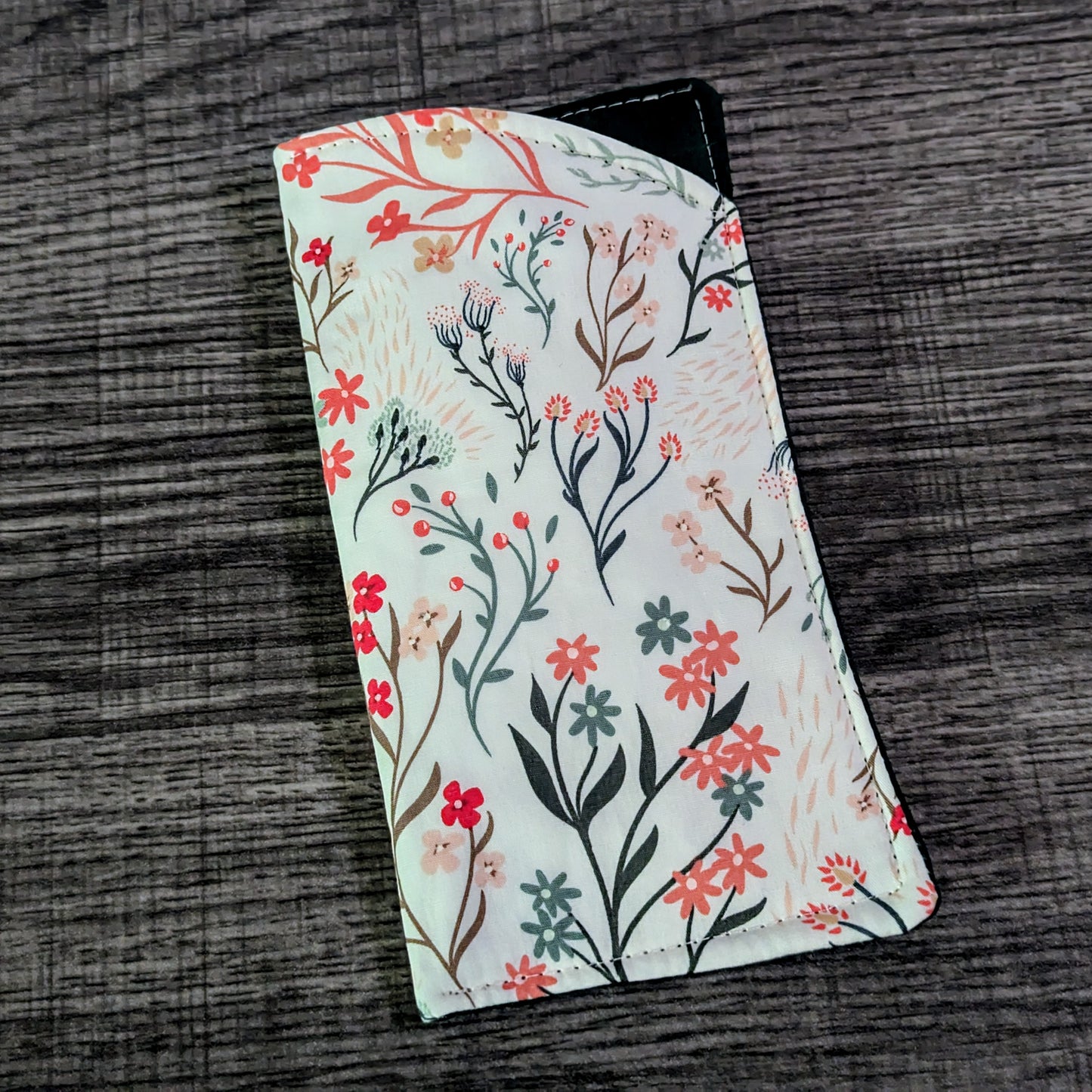 White Wildflower Eyeglass Pouch