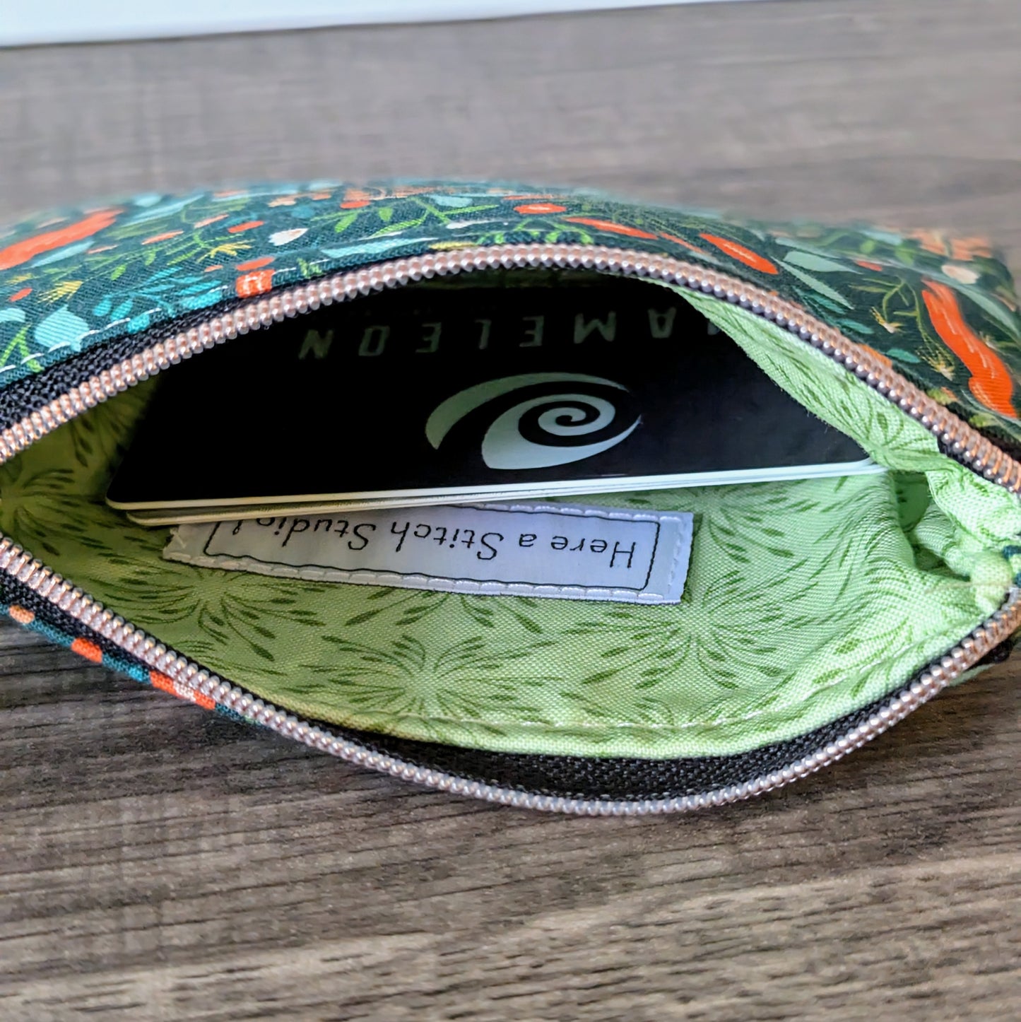 Tropical Floral Cotton Zipper Pouch