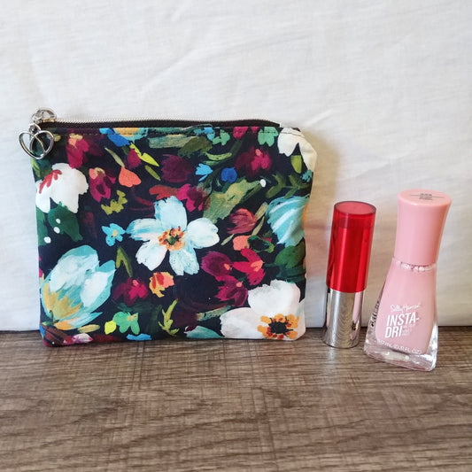 Woodland Floral Cotton Zipper Pouch