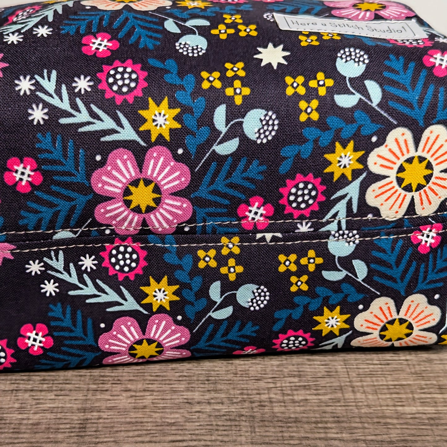 Floral Eggplant Canvas Boxy Bag
