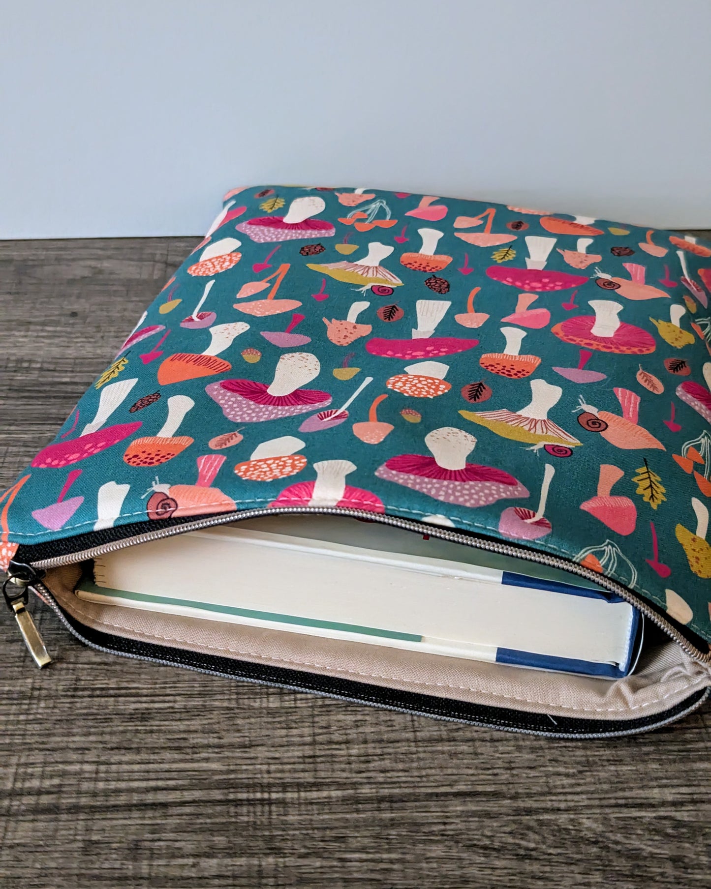 Mushroom Cotton Book & E-Reader Sleeve