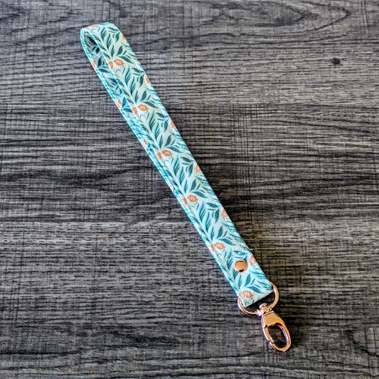 Small Floral Cotton Wrist Lanyard
