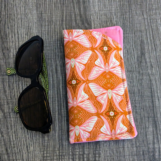 Pink Butterfly Eyeglass Pouch