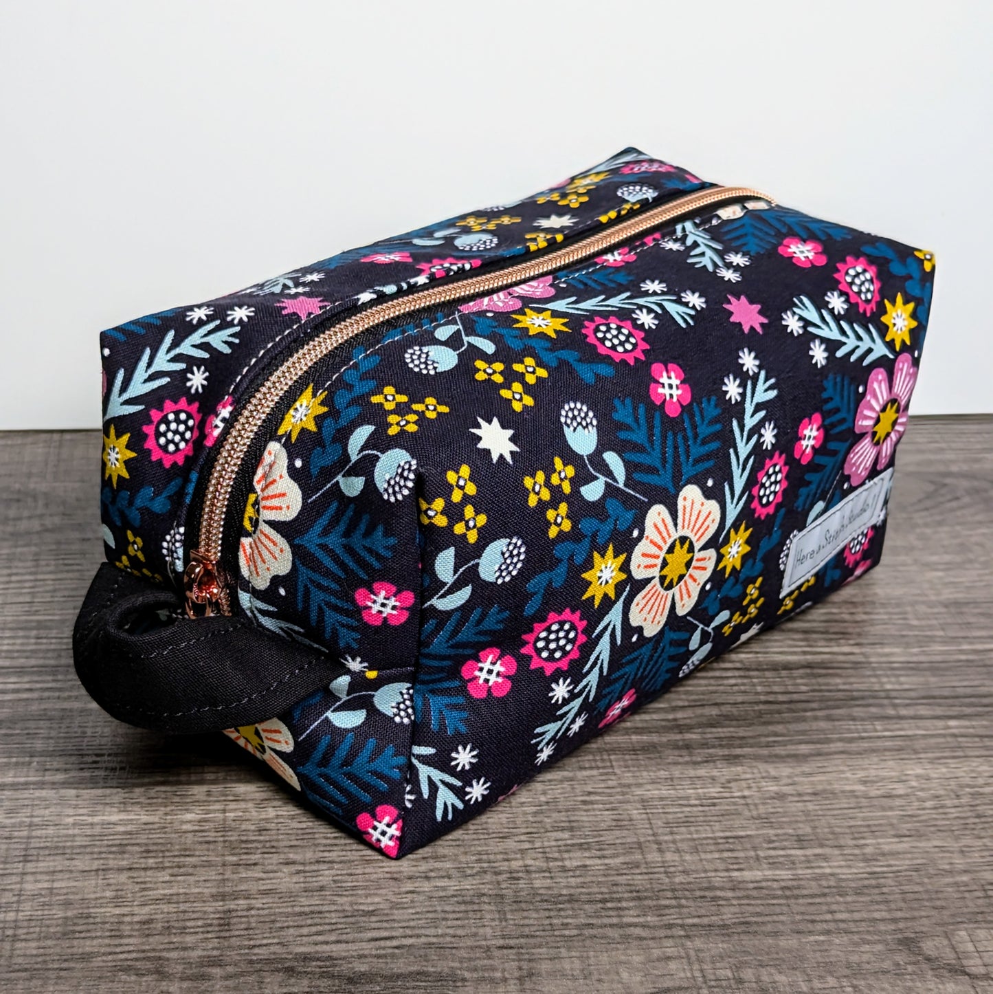 Floral Eggplant Canvas Boxy Bag