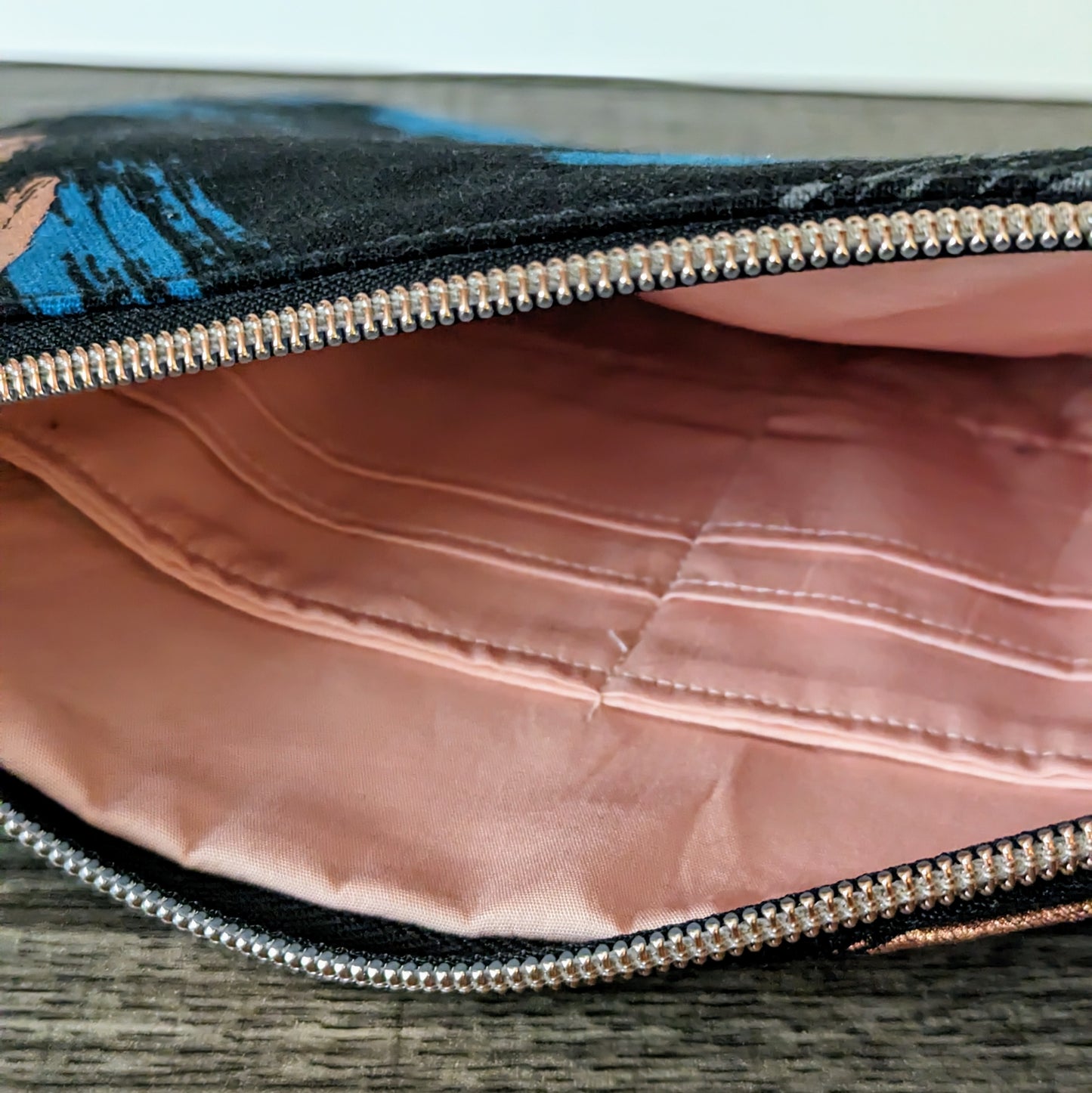 Modern Black Canvas Wristlet Clutch