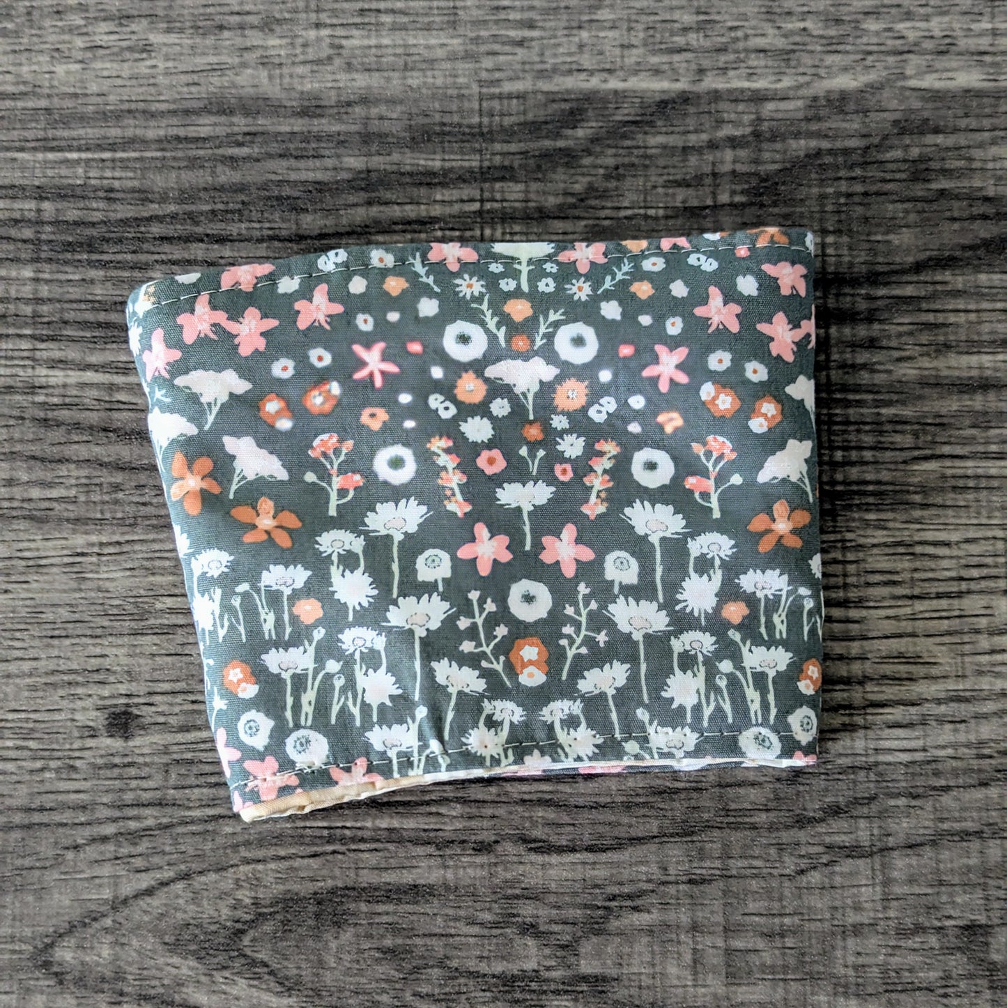 Grey Floral Cup Cozy