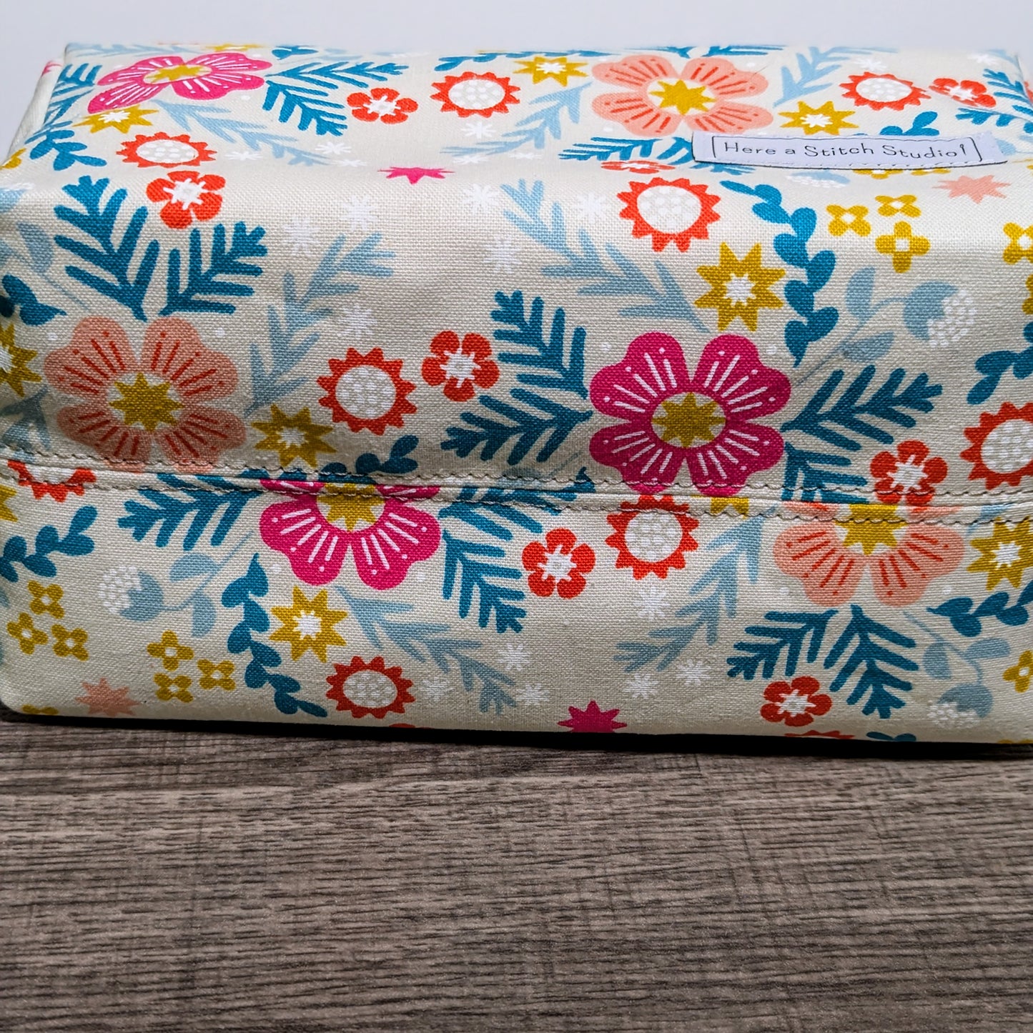 Floral Cream Canvas Boxy Bag